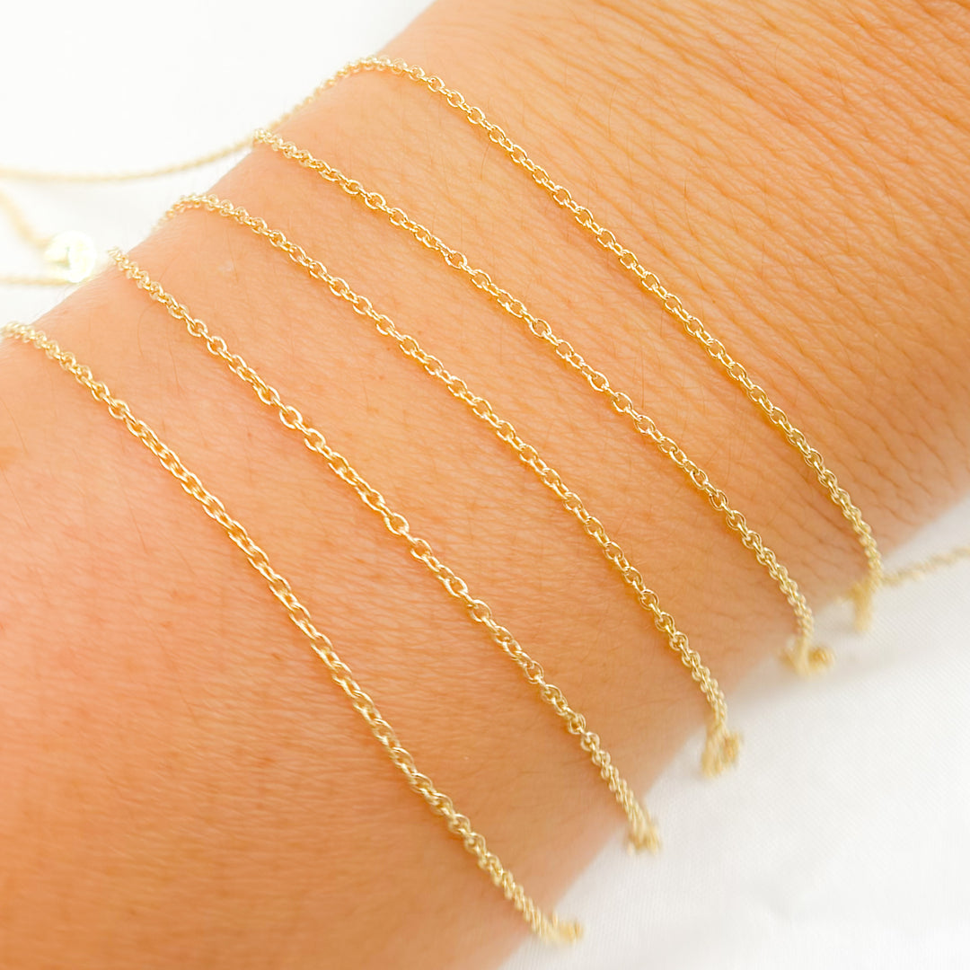 030R28LGbyFt. 14K Solid Gold Cable Chain