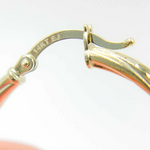Load image into Gallery viewer, GER60. 14K Solid Gold Engraved Tornado Hollow Hoop Earrings