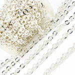 Load image into Gallery viewer, V136SS. Sterling Silver Hollow Flat Oval Link Chain
