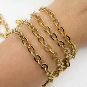 Gold Plated Sterling Silver Hollow Oval Link Chain