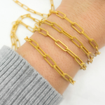 Load image into Gallery viewer, V11GPM. Gold Plated Matt 925 Sterling Flat Paperclip Link Chain