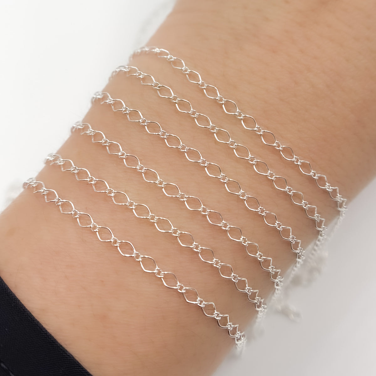 Sterling Silver Rhomb Link Chain