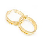 Load image into Gallery viewer, 15850021299. 14K Solid Gold Fancy Hollow Double Hoop Earrings