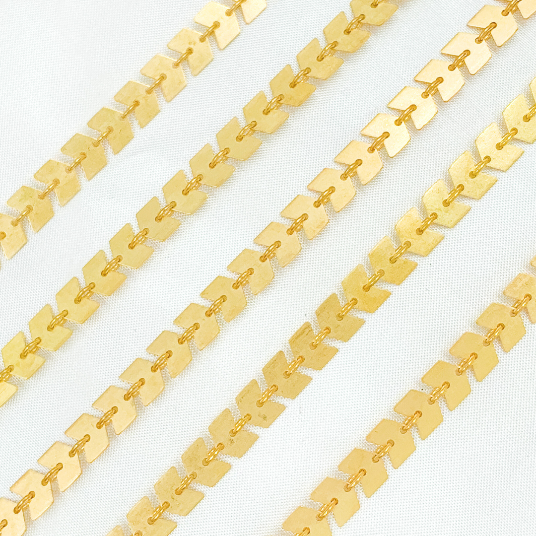 X6GPM. Gold Plated 925 Sterling Silver Chevron Chain