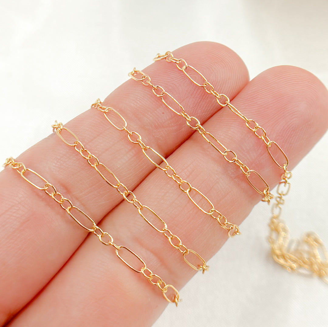 173GF. 14K Gold Filled Long & Short Link Chain