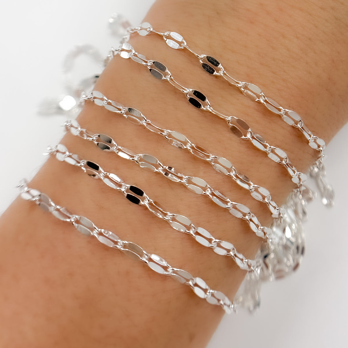 Sterling Silver Flat Marina Link Chain
