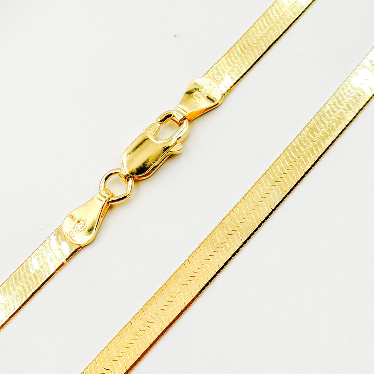 Gold Plated 4.3mm Herringbone Necklace