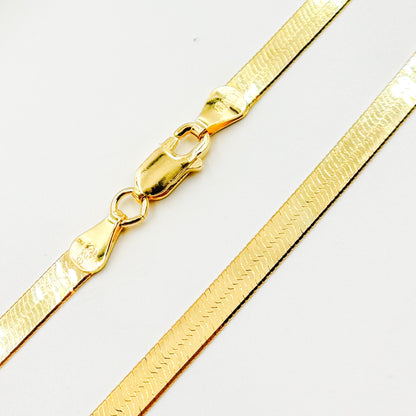 Gold Plated 4.3mm Herringbone Necklace