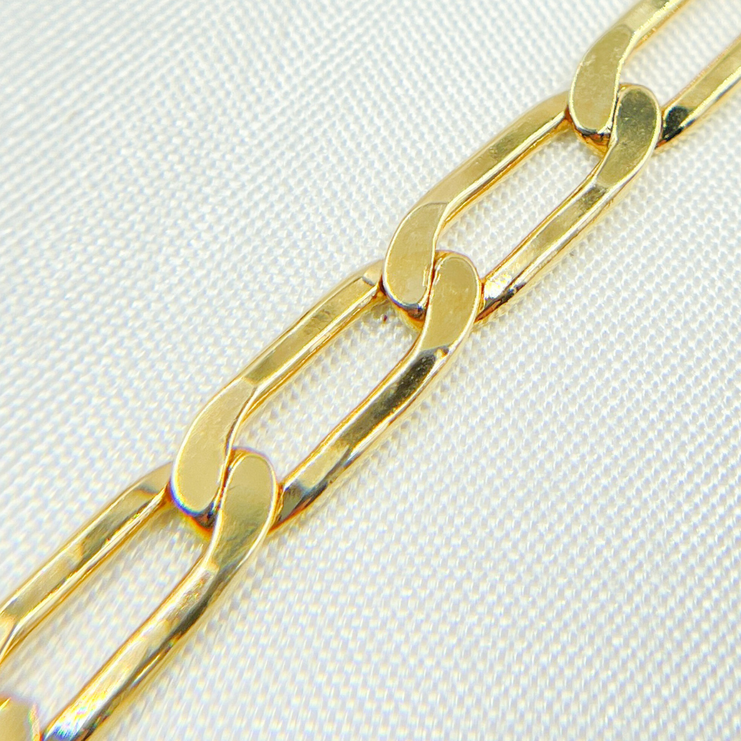 Gold Plated 925 Sterling Silver Ultra Flat Paperclip Link Chain. Z61GP
