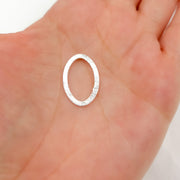 25MM White Sterling Silver Brushed Marquis Connector