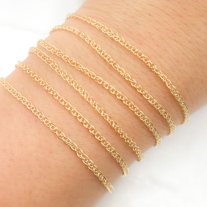 14K Solid Gold Wheat Chain