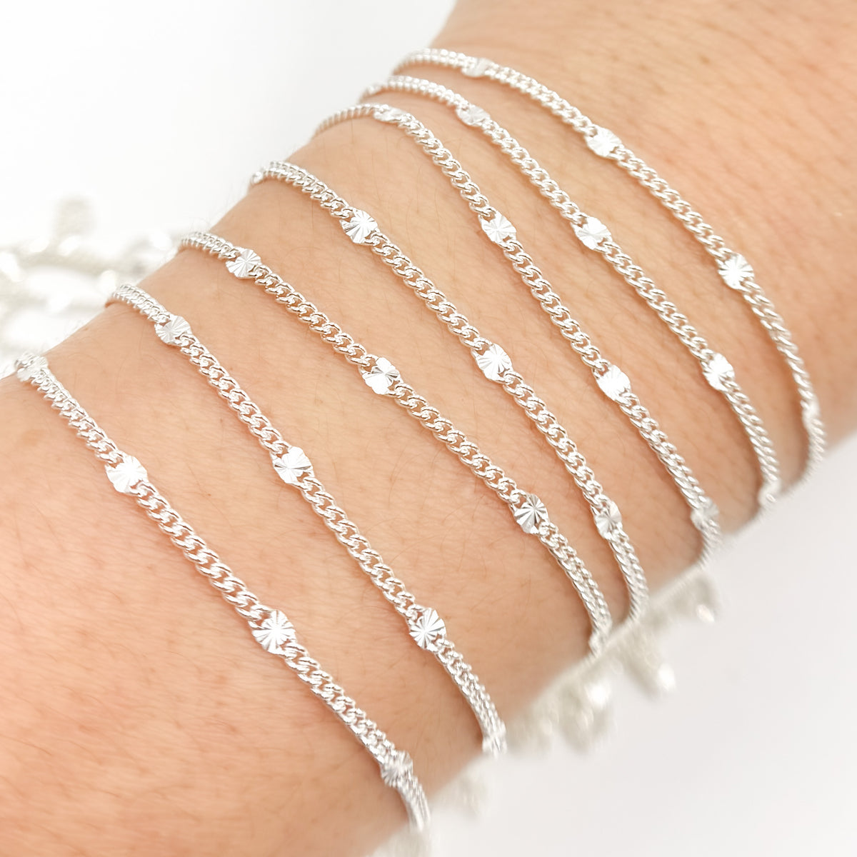 Sterling Silver Curb Chain with Marina Link