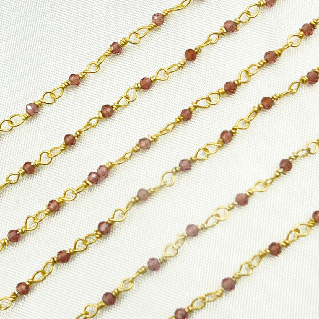 Garnet Gemstone Wire Wrap Chain