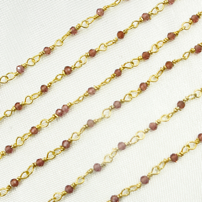 Garnet Gemstone Wire Wrap Chain