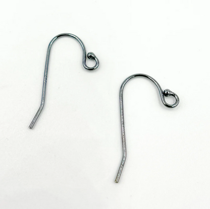 Oxidized Sterling Silver Ball End Ear Wire