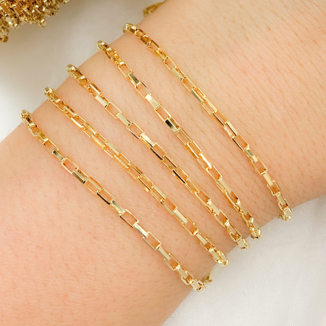 Gold Plated Sterling Silver Box Chain