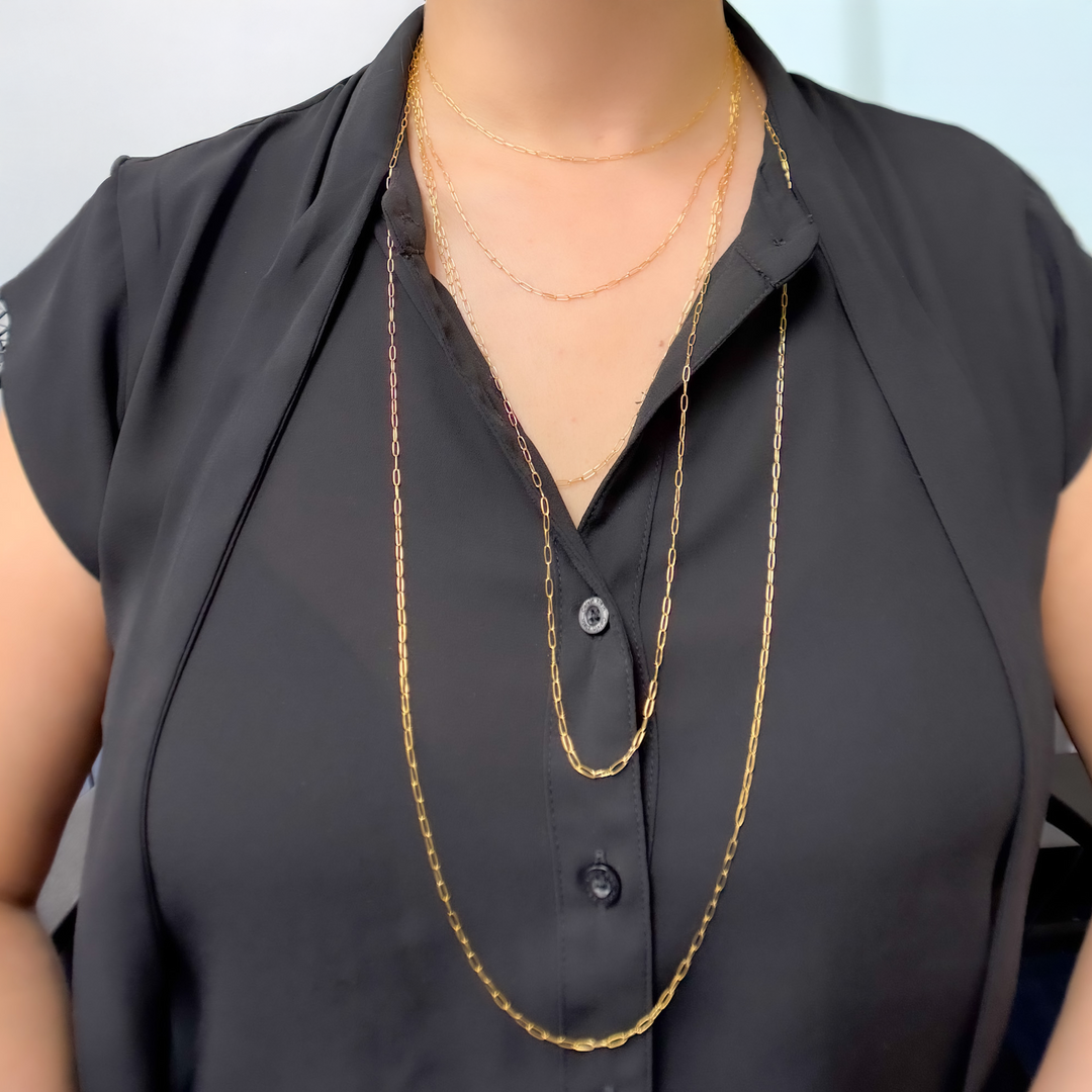 14K Gold-Filled Smooth Paperclip Finished Necklace