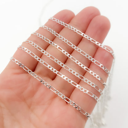Sterling Silver Flat Figaro Chain