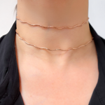 Load image into Gallery viewer, Sterling Silver Rose Gold Plated Snake Omega Necklace