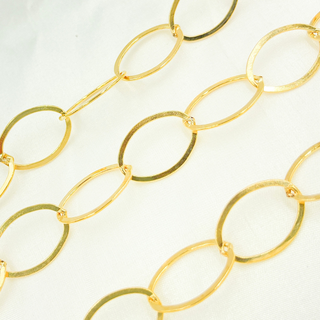 14k Gold Filled Flat Oval Link Chain. 674F