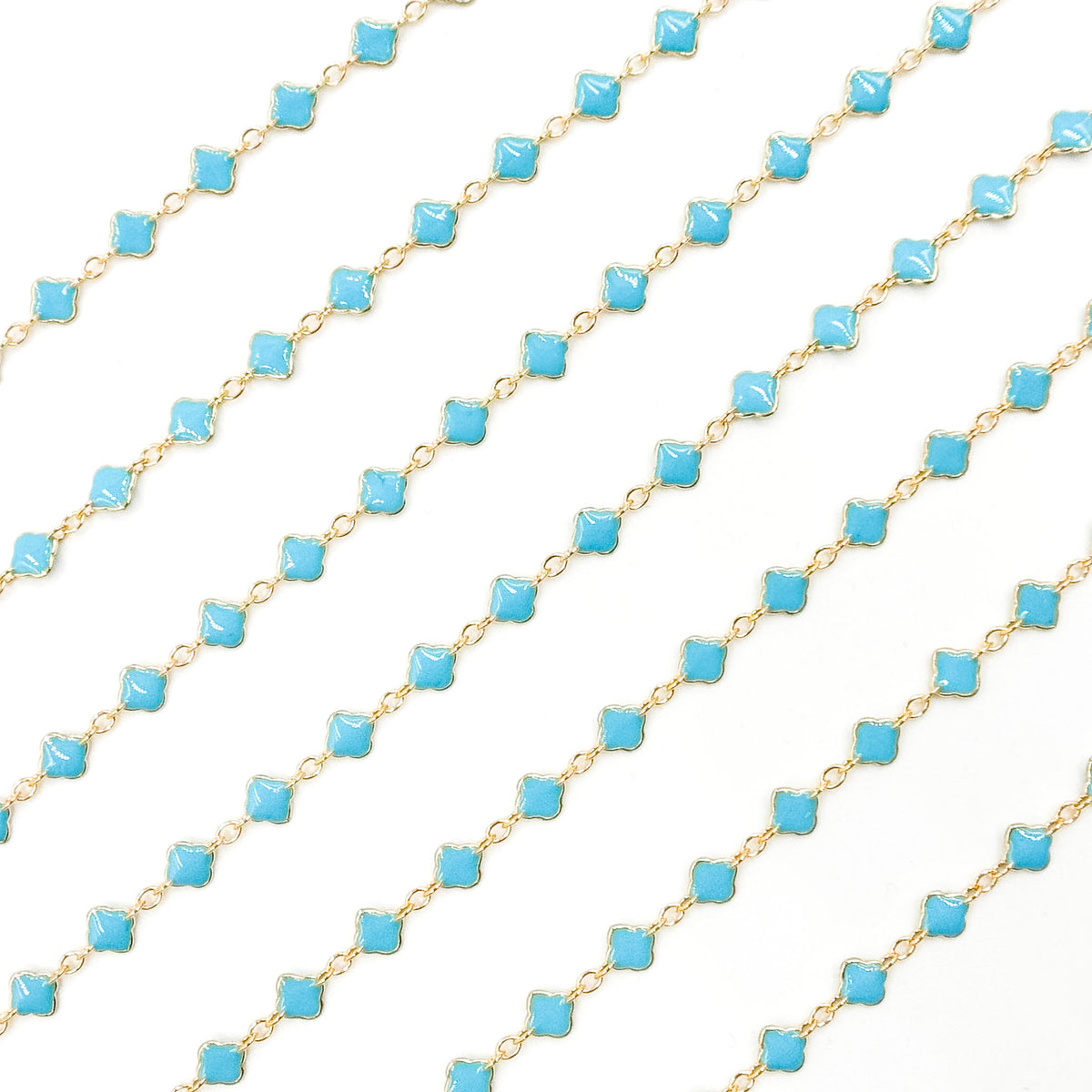 V315ENGF. 14K Gold Filled Enamel Clover Link Chains