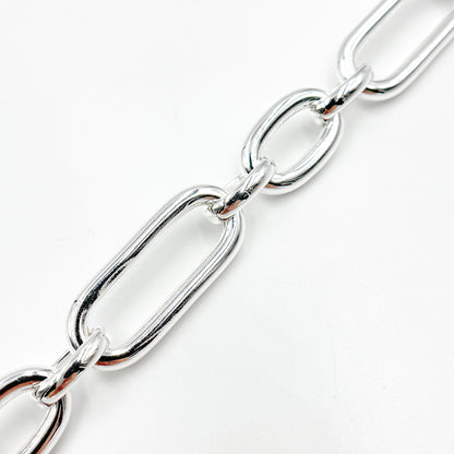Sterling Silver Smooth Long and Short Link Chain