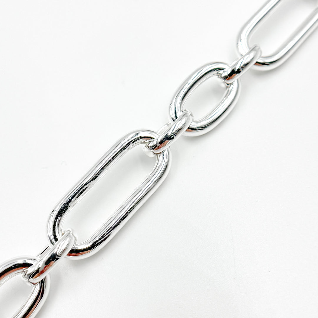 Sterling Silver Smooth Long and Short Link Chain