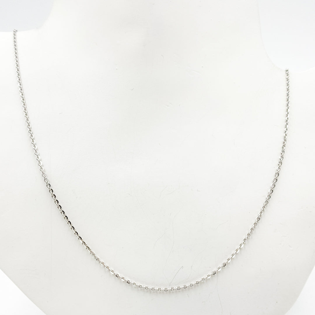 12Necklace. Sterling Silver Flat Round Link Necklace