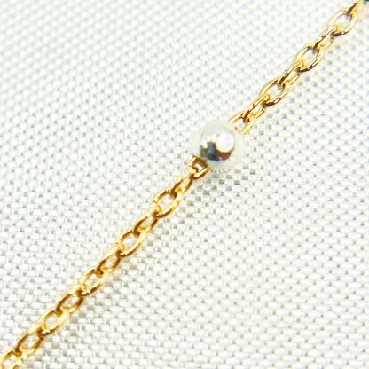 14k Gold Filled with 925 Sterling Silver Beads Satellite Chain