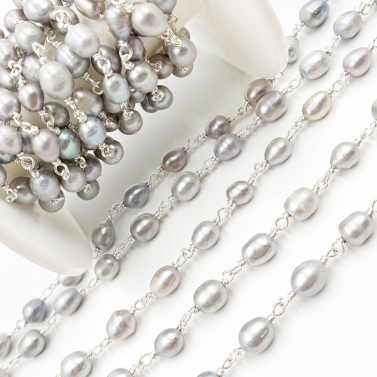 Oval Shape Sterling Silver Wire Chain