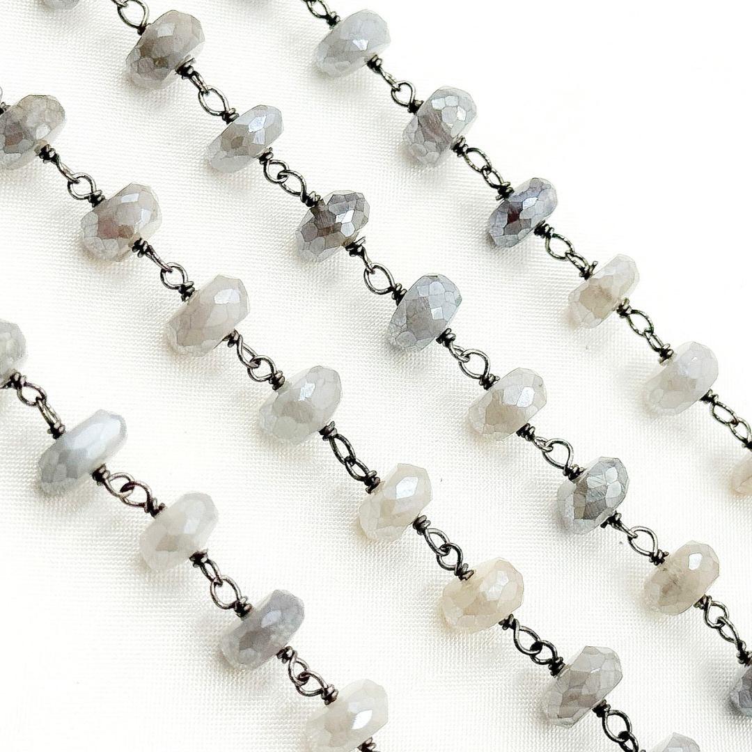 Coated Moonstone Oxidized Wire Chain.