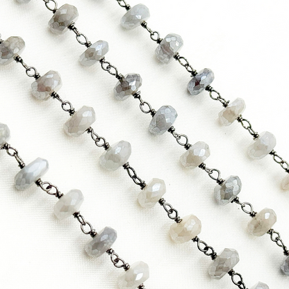 Coated Moonstone Oxidized Wire Chain.