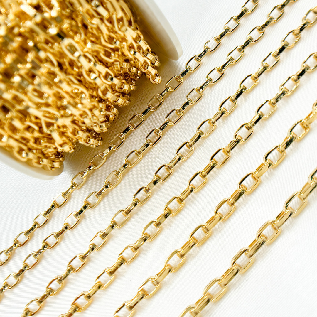 Gold Plated Sterling Silver Flat Box Chain