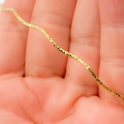 Sterling Silver Gold Plated Snake Omega Necklace