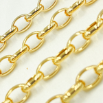 Load image into Gallery viewer, Gold Plated 925 Sterling Silver Smooth Oval Link Chain. V23GP
