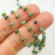 Dyed Emerald Wire Wrap Chain