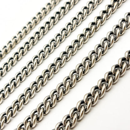 Oxidized Silver Heavy Curb Chain