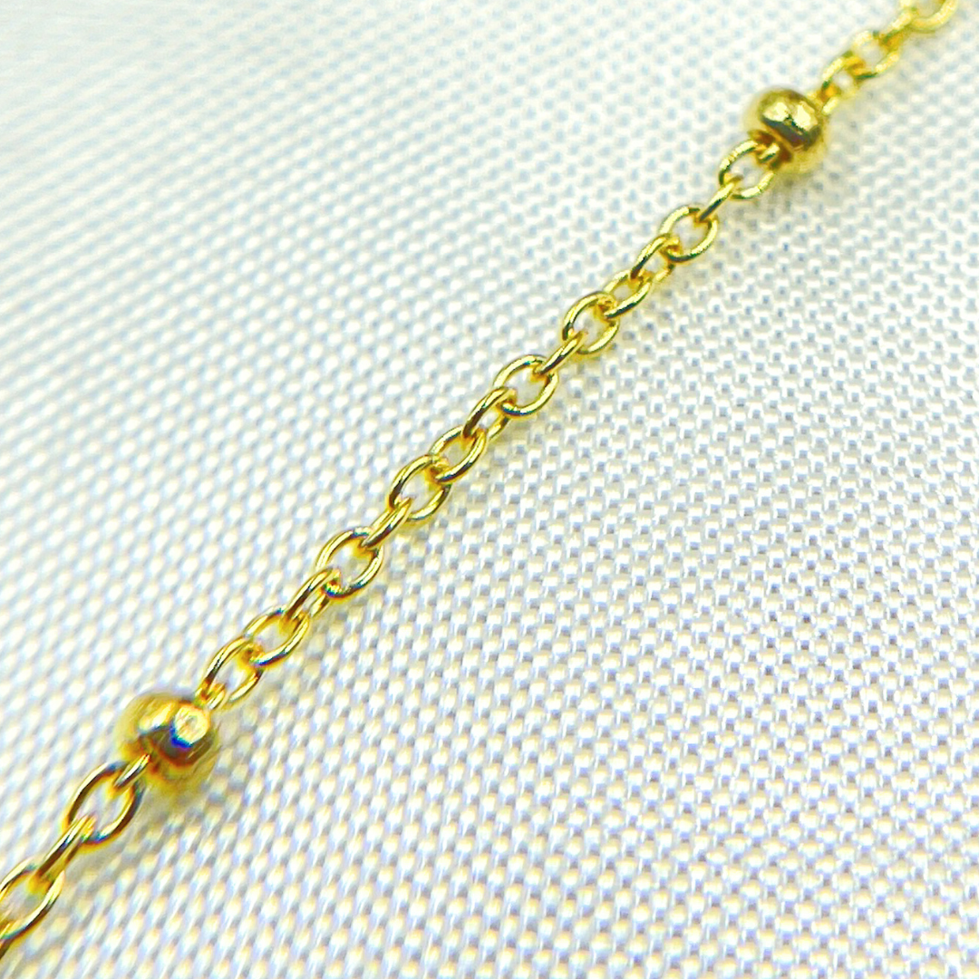 14k Solid Yellow Gold Satellite Bead Chain
