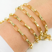 Y54GP. Gold Plated 925 Sterling Silver Flat Oval Link Chain