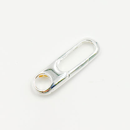 White Sterling Silver Oval Clasp