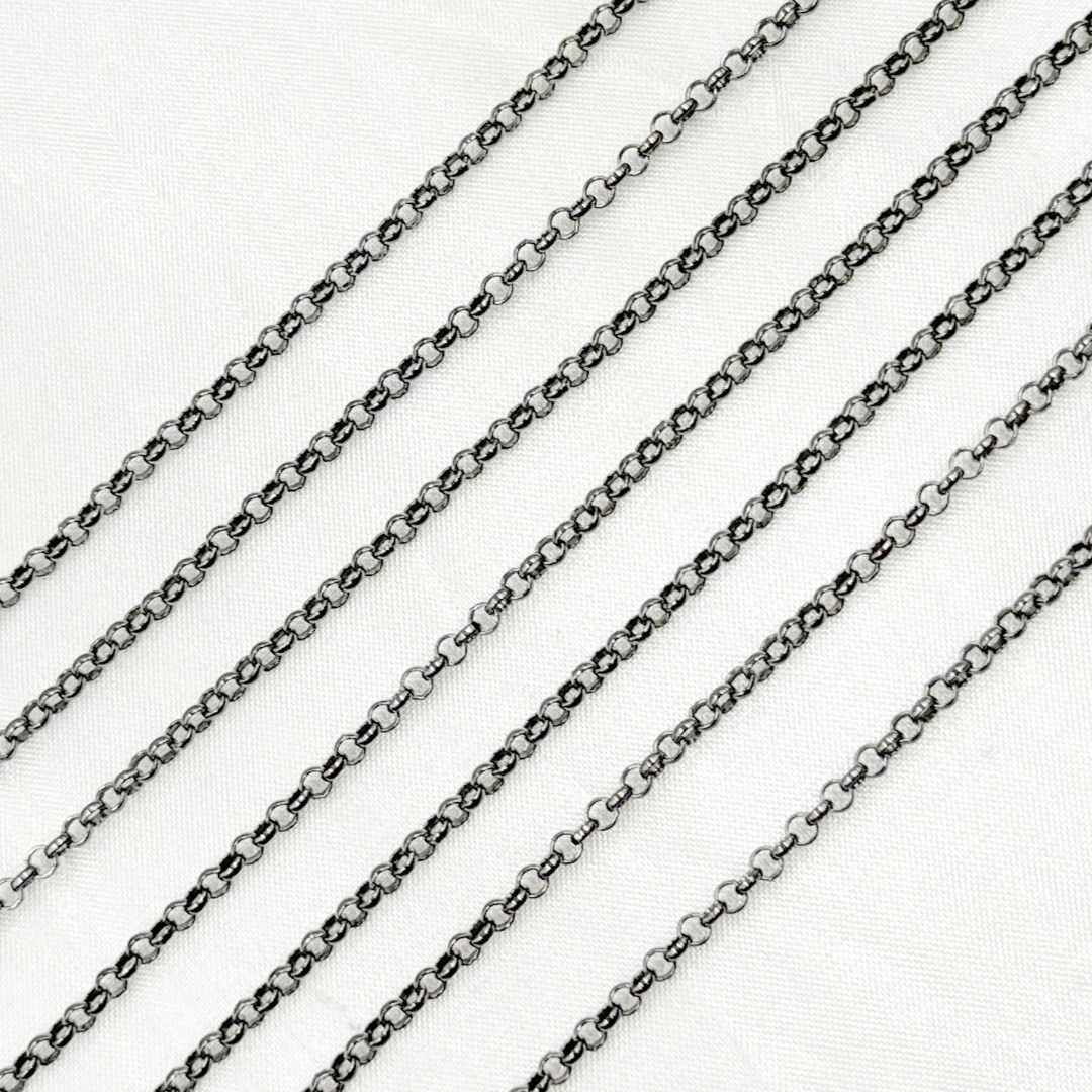 Oxidized 925 Sterling Silver Rolo Chain