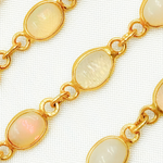 Load image into Gallery viewer, ETH11. Ethiopian Opal Oval Shape Bezel Gold Plated Wire Chain