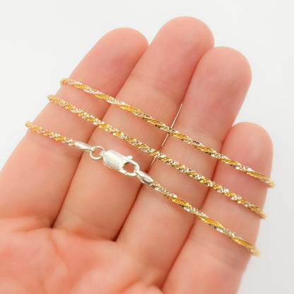 Sterling Silver Gold Plated Popcorn Necklace