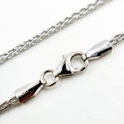035SP3TFWG. 14K White Solid Gold Wheat Chain