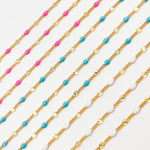 Load image into Gallery viewer, 14K Gold Filled Enamel Marina Link Chains
