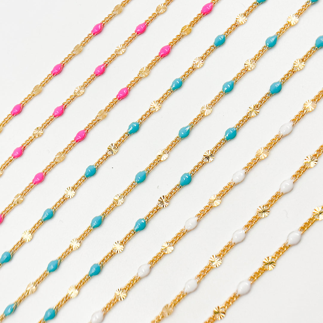 14K Gold Filled Enamel Marina Link Chains