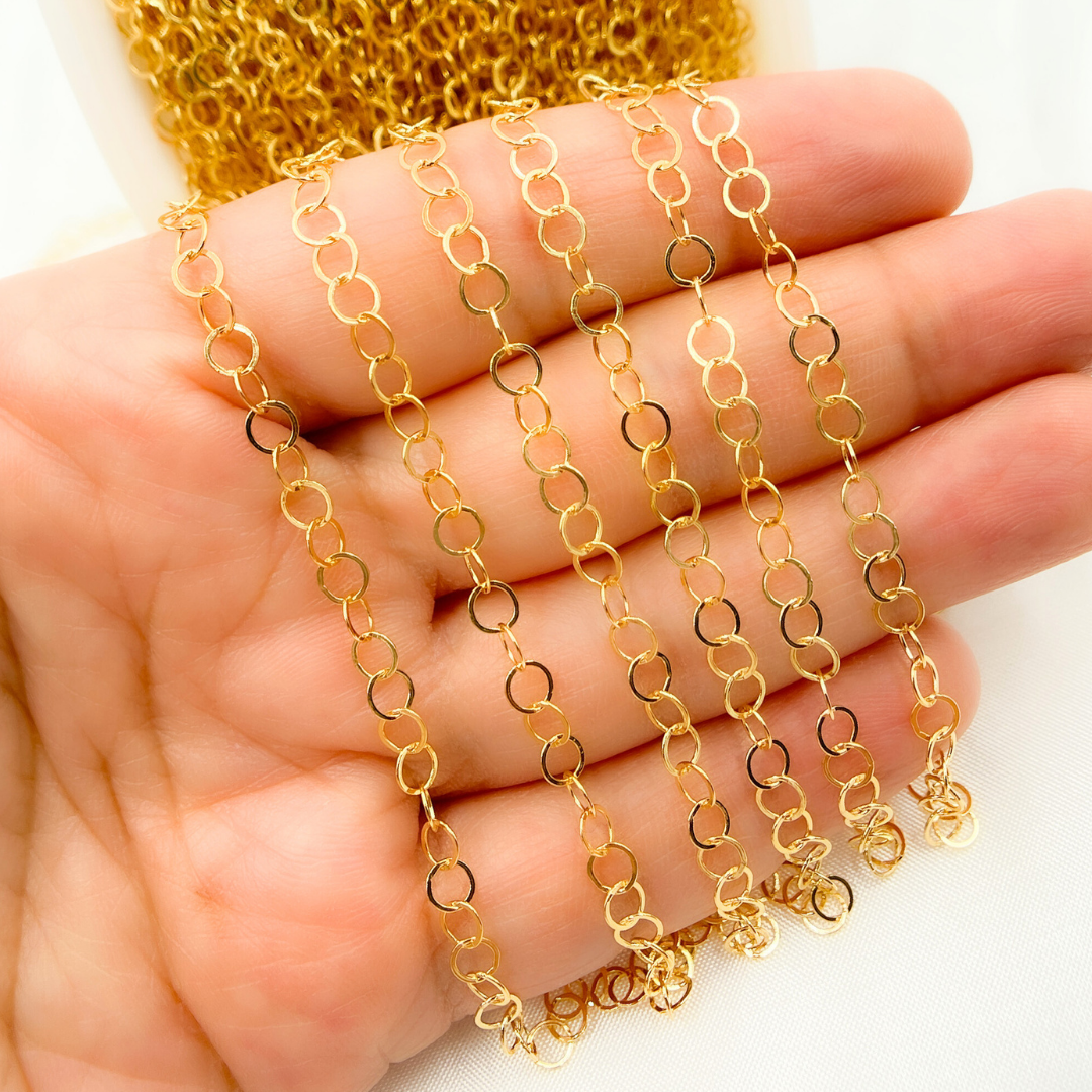 14K Gold Filled Flat Oval Link Chain