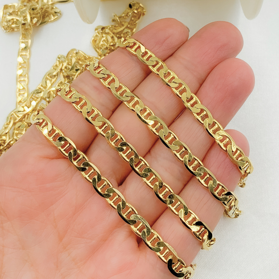 Y77GP. Gold Plated  925 Sterling Silver Marina Chain