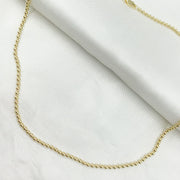 14K Solid Yellow Gold Ball Necklace