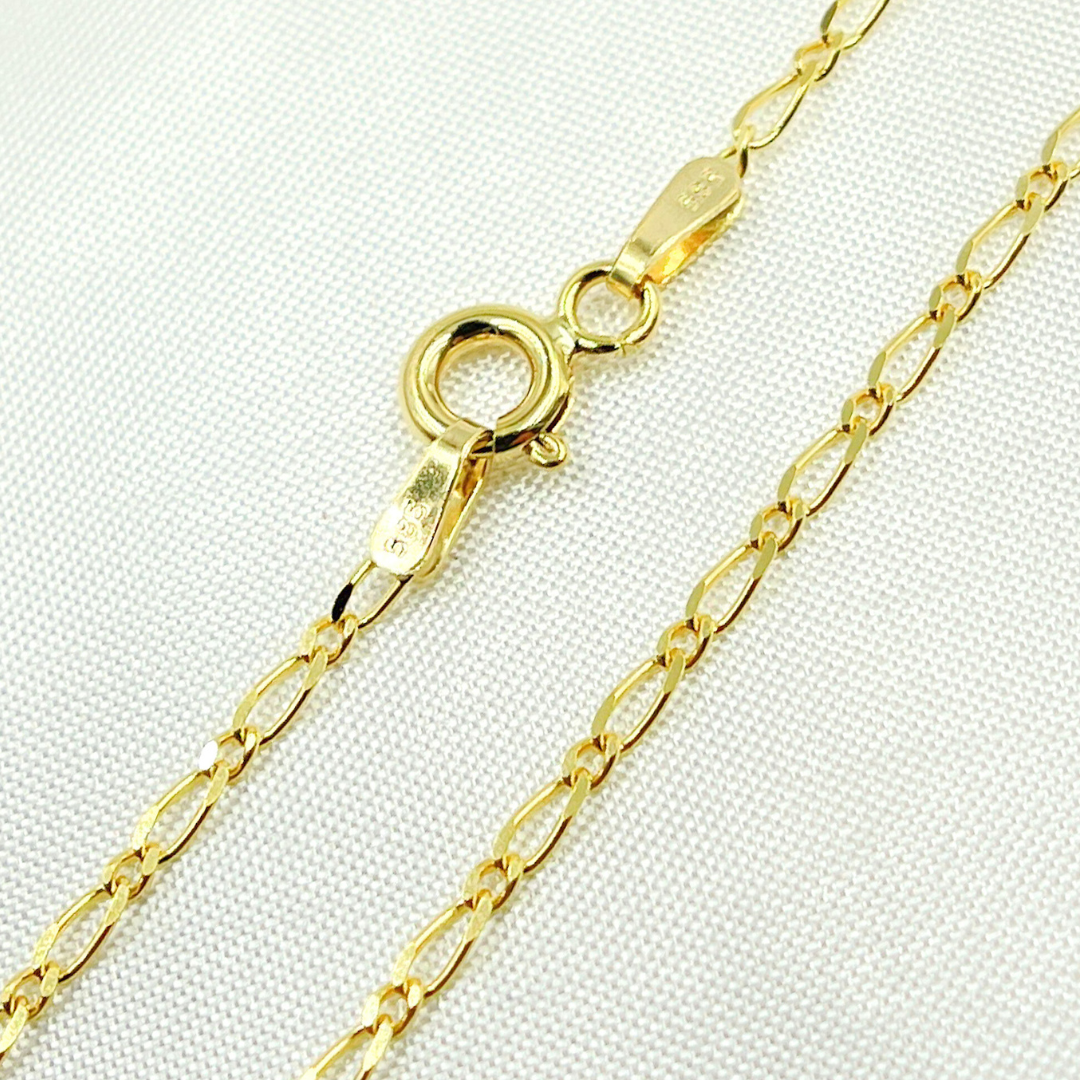 14k Solid Yellow Gold Short & Long Link Chain